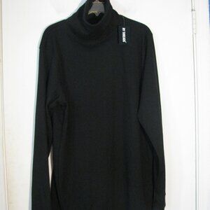 NY Threads Long Knit Tunic Sweater XL NWT $39 Black Ribbed Stretch Knit Mini